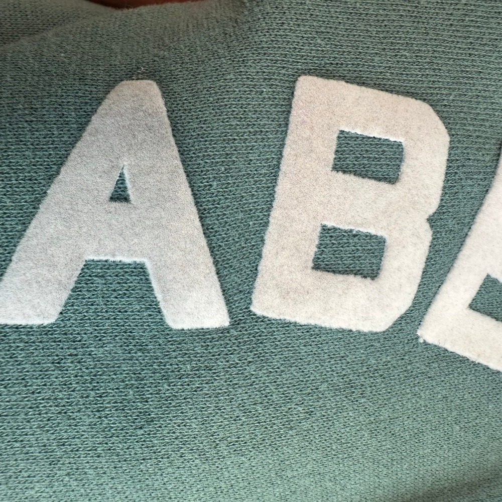 VTG Y2K Abercrombie Sherpa Lined Hoodie Full‎ Zip Teal Spellout Women's M Rare - Picture 7 of 11
